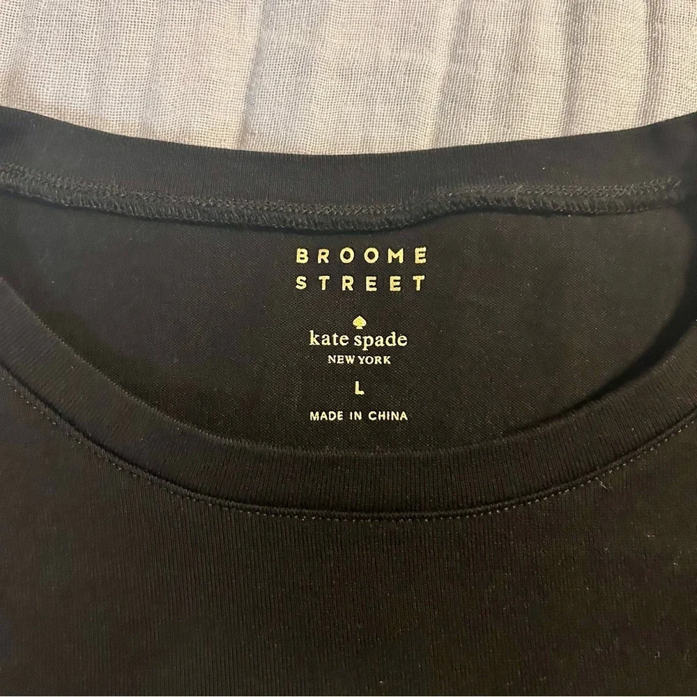 Kate Spade Women’s Boome Street Cotton Black Lace Hem Blouse Sz L LIKE NEW!